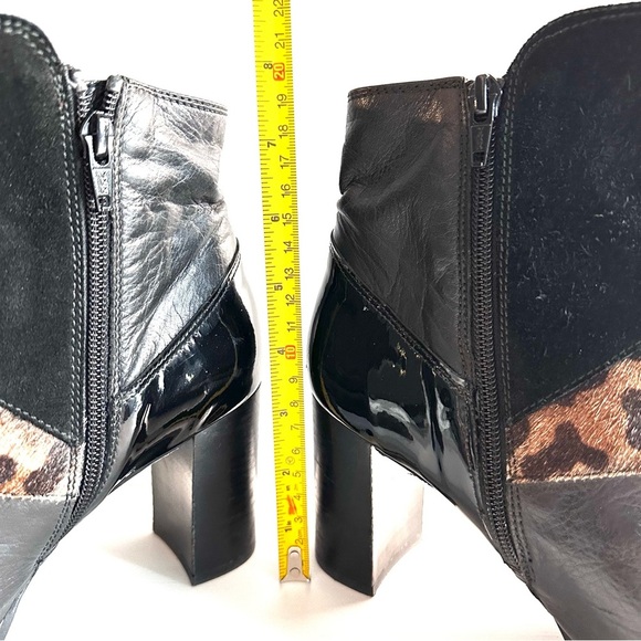 HISPANITAS Leather Ankle Heel Boots Sz 40 (8.5) Suede Pony Hair Animal Print - Picture 6 of 12